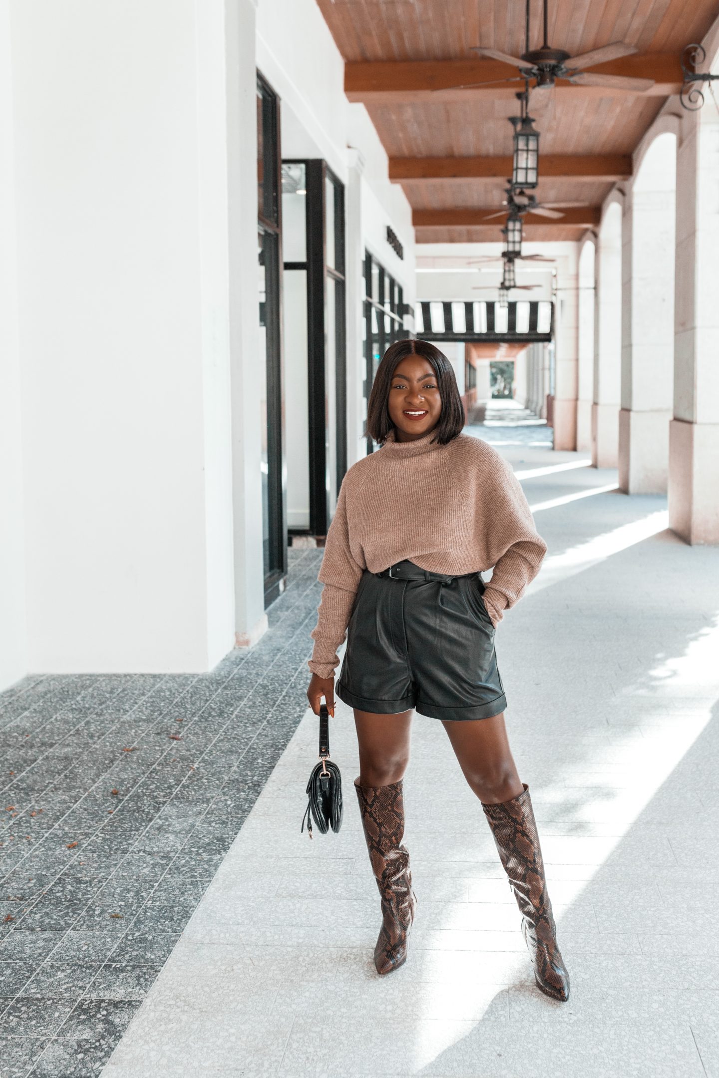 How To Style Faux Leather Shorts